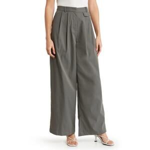 New 19 COOPER Women's Dark Gray High Waist Wide Leg Trousers Size XL